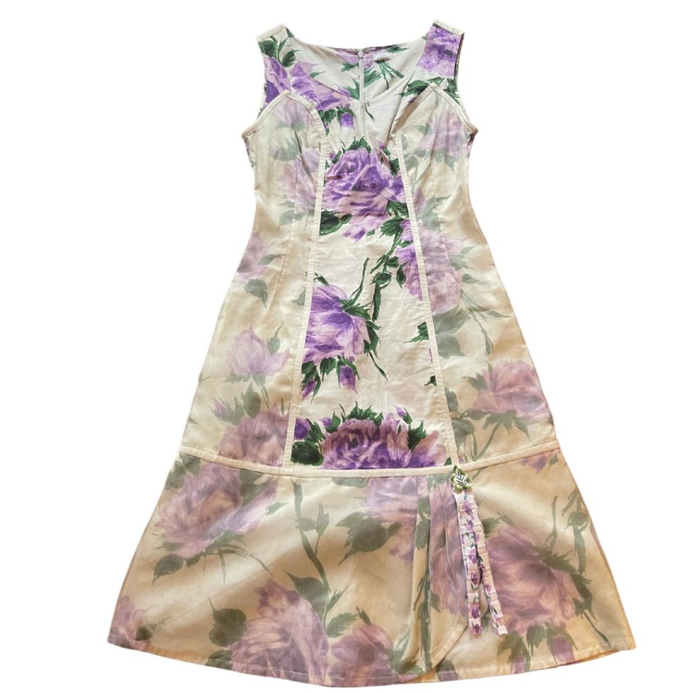 Anthropologie Snak Lilac Rose Garden Party Dress